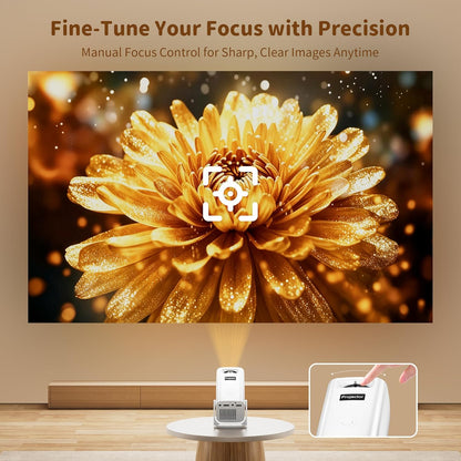 Mini Projector 4K Supported, Portable Short Throw Projector