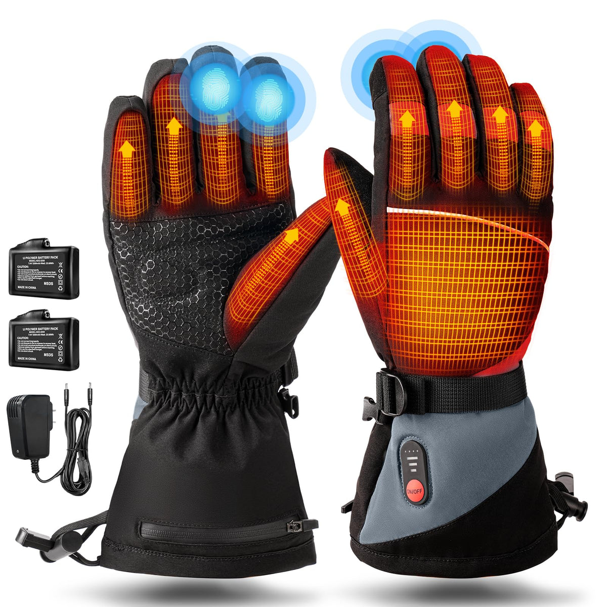 Rechargeable Heated Gloves for Men Women Hand Warmers Winter Ski Gloves