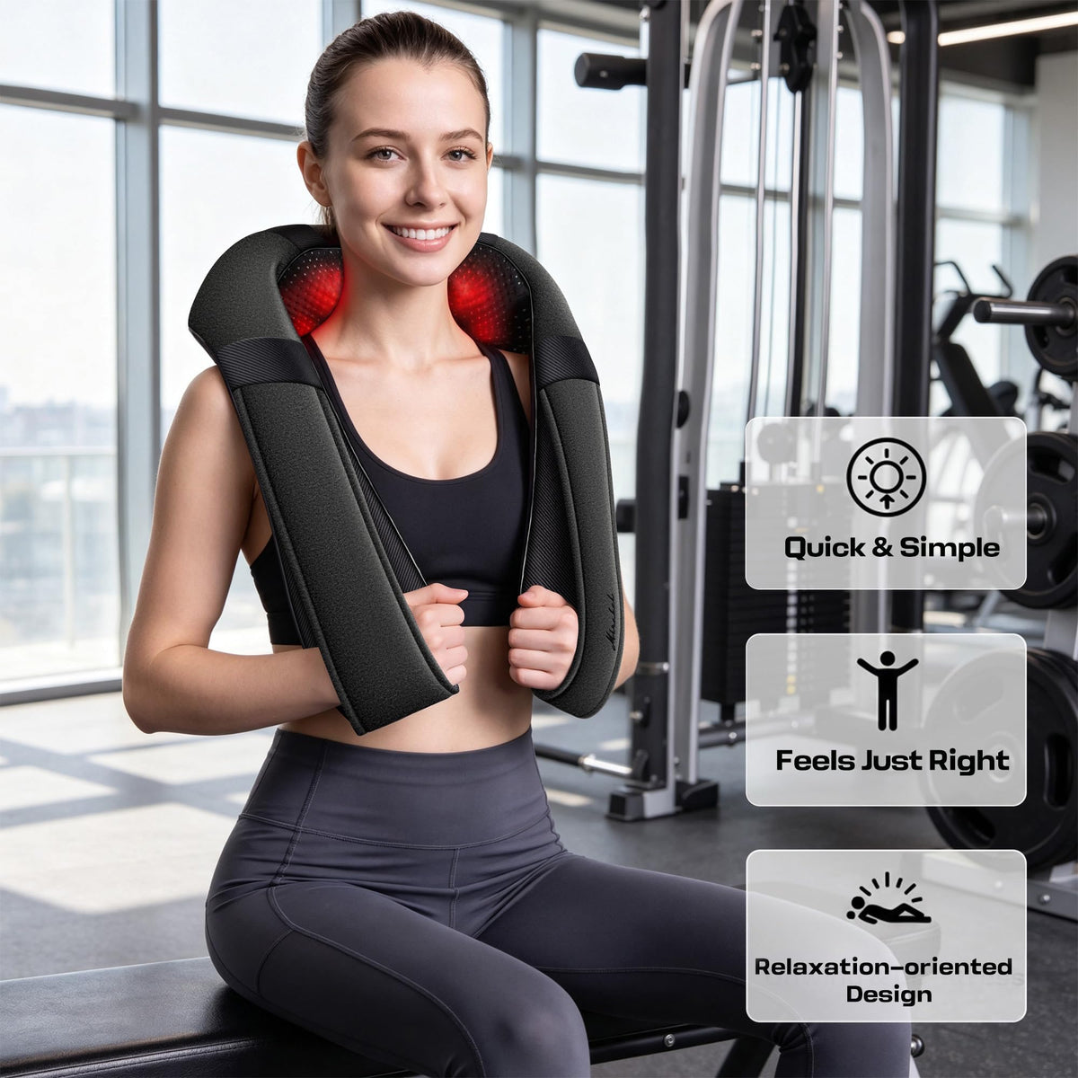 Mirakel Heat Neck Massager for Pain Relief Deep Tissue - Gift for Women Men
