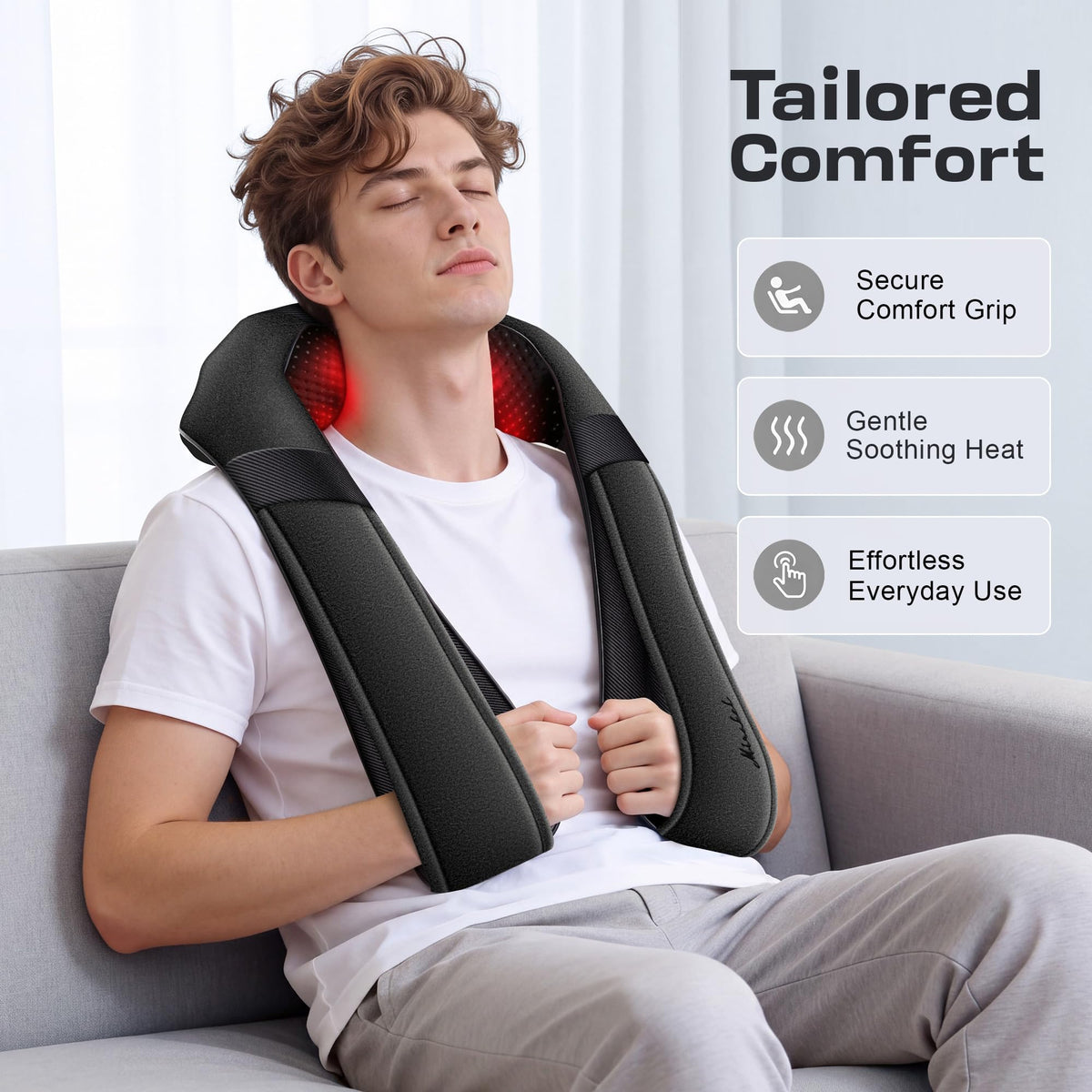 Mirakel Heat Neck Massager for Pain Relief Deep Tissue - Gift for Women Men