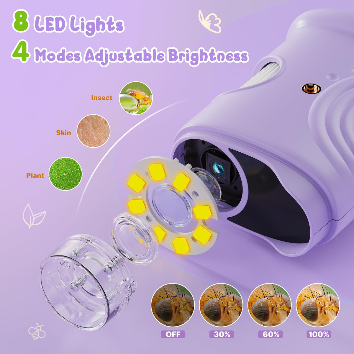 1000X Handheld Digital Microscope for Kids: Pocket Microscope with 2.0" IPS Screen - STEM Toys Birthday Gifts for Girls Boys Child - Portable Edu Science Kits Toddler Age 3-6 6-12