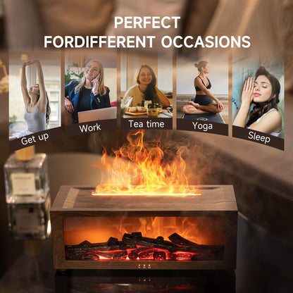 Flame Diffuser Humidifier, Essential Oil Diffuser with Fireplace Effect