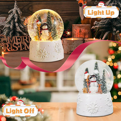 Musical Snow Globe with Color Changing LED Lights, Snowman Music Box