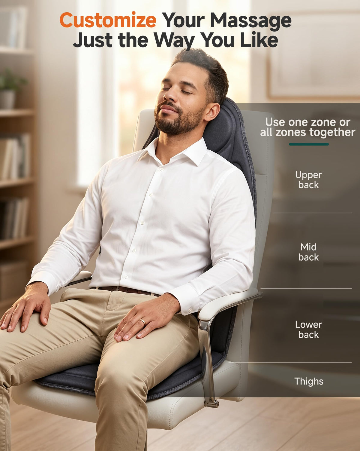 Back Massager with Heat, Vibration Massage Chair Pad Seat Cushion