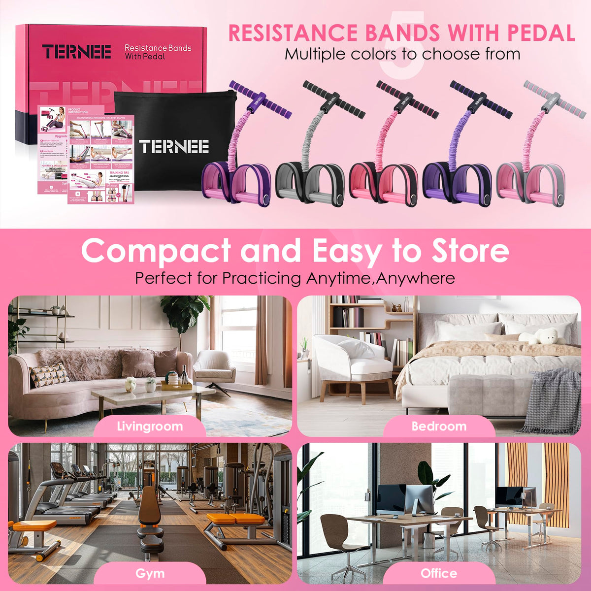Pedal Resistance Bands with Handles Working Out Exercise Equipment for Legs