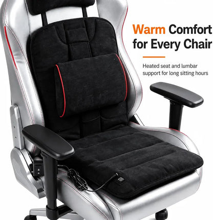 Melissa Heated Office Chair Cushion with Adjustable Lumbar Support and Ergonomic Design
