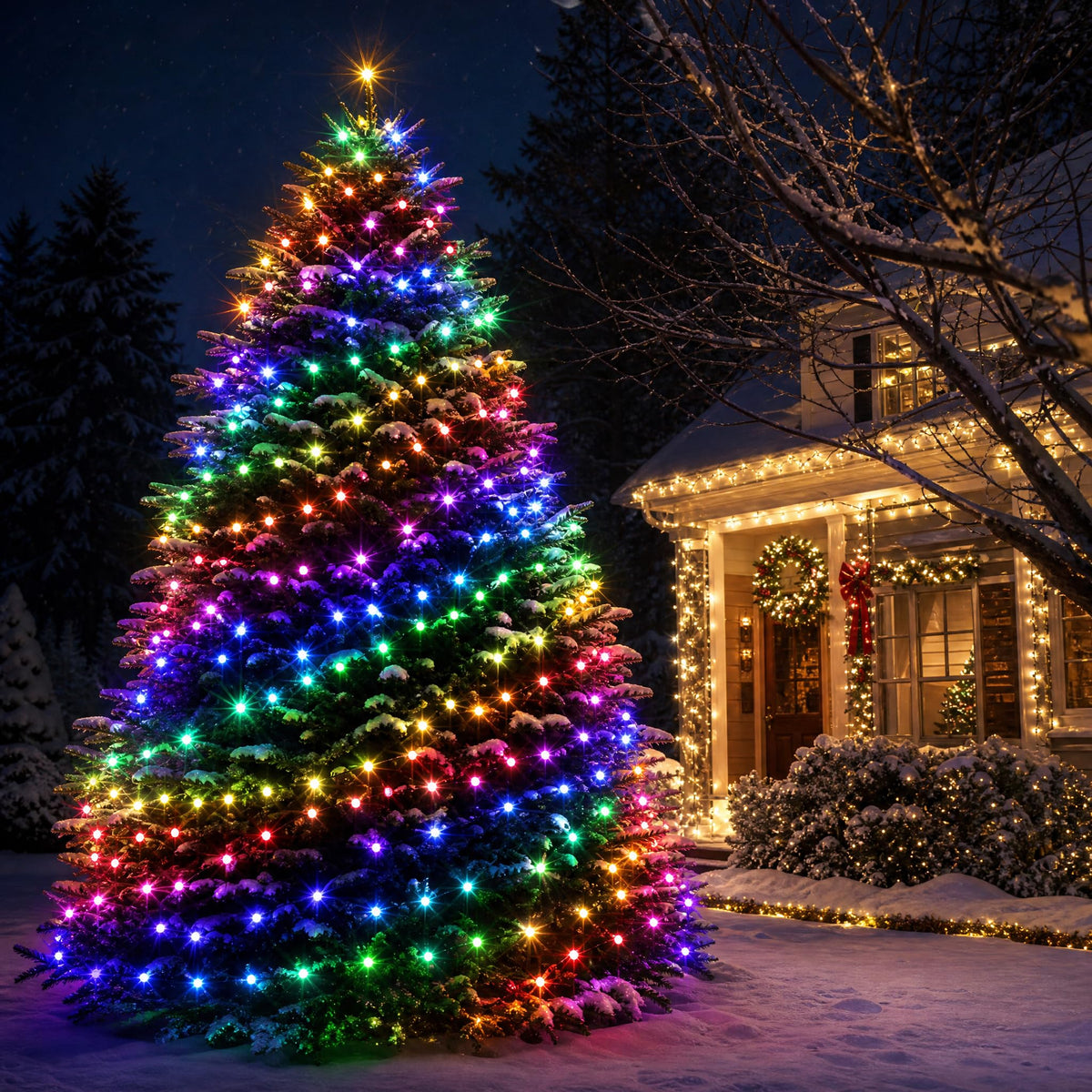 Multicolor Christmas String Lights 164ft, 2000 LED, 8 Modes, Waterproof