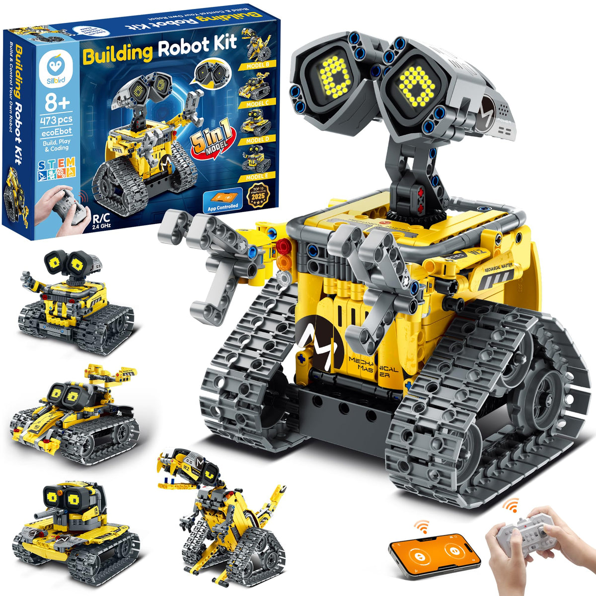 Sillbird STEM Robot Building Kit with Remote Control Gifts for Boys 8-14