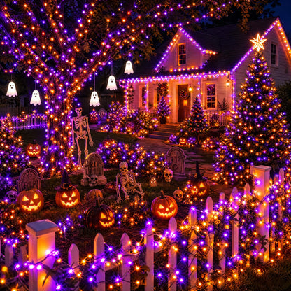 Multicolor Christmas String Lights 164ft, 2000 LED, 8 Modes, Waterproof