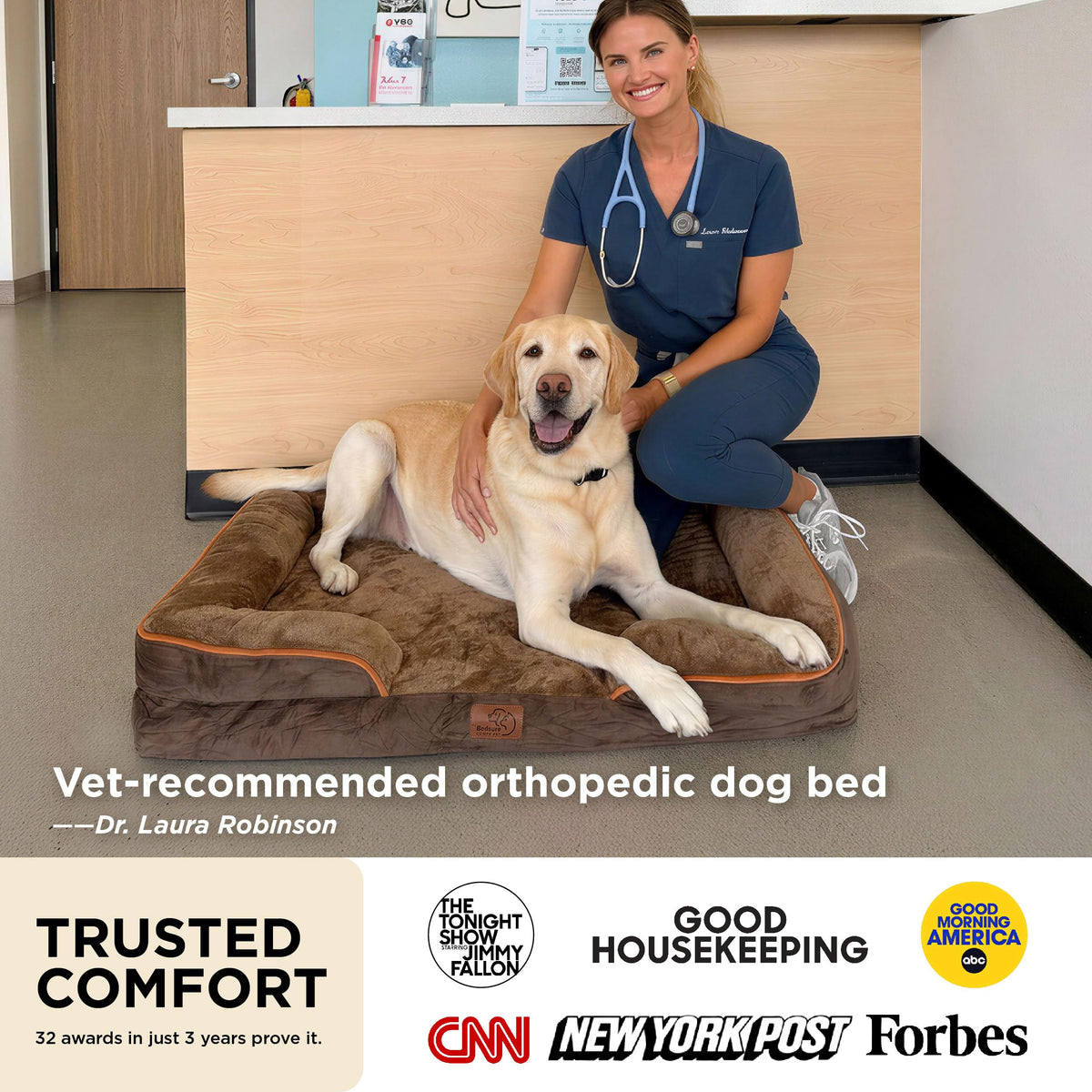 Bedsure Orthopedic Dog Beds Large Sized Dog Washable Original Design