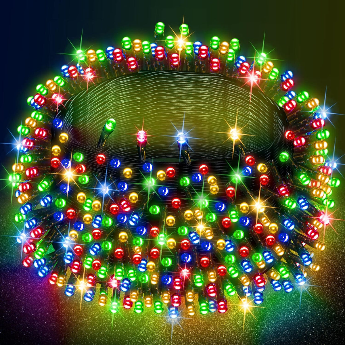 Multicolor Christmas String Lights 164ft, 2000 LED, 8 Modes, Waterproof