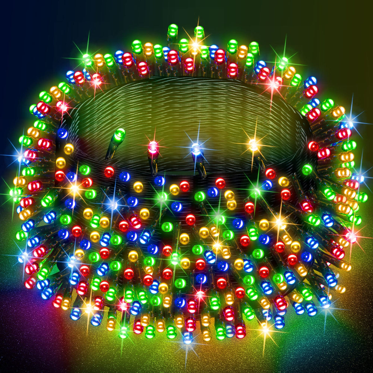 Multicolor Christmas String Lights 164ft, 2000 LED, 8 Modes, Waterproof