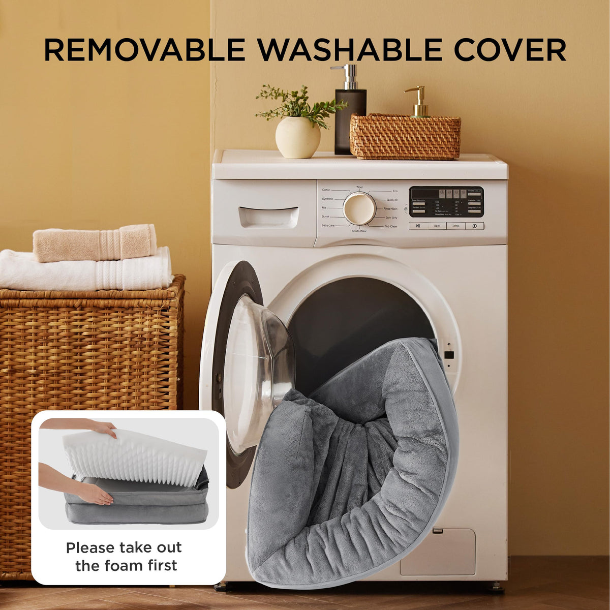 Orthopedic Dog Bed for Large Dogs, Washable Cover