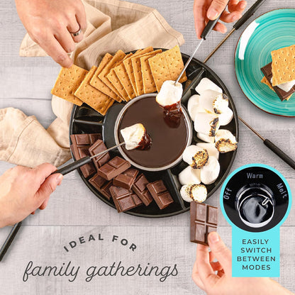 Electric Chocolate Fondue Pot Set with Temperature Control