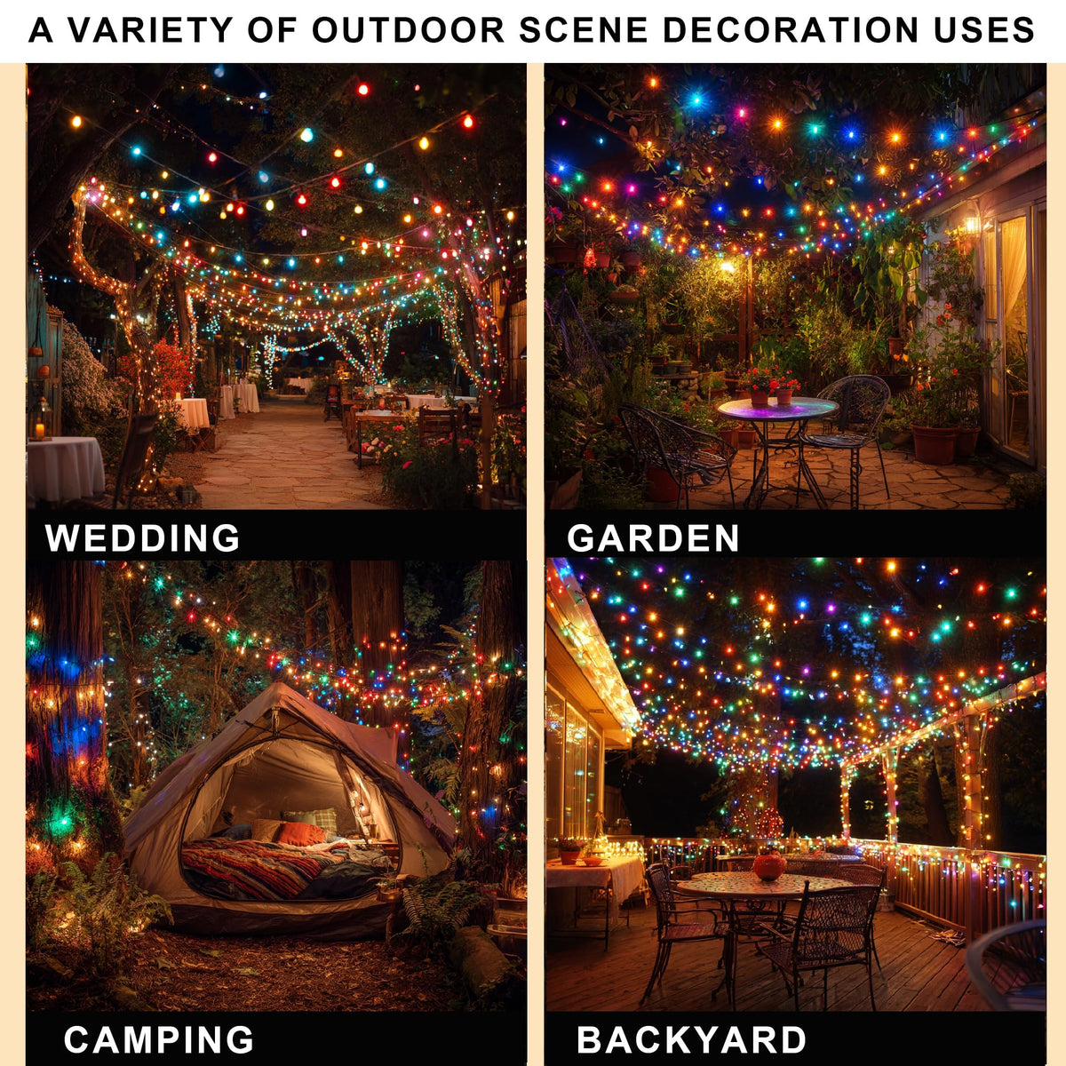Multicolor Christmas String Lights 164ft, 2000 LED, 8 Modes, Waterproof