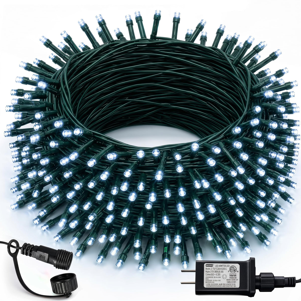 Multicolor Christmas String Lights 164ft, 2000 LED, 8 Modes, Waterproof