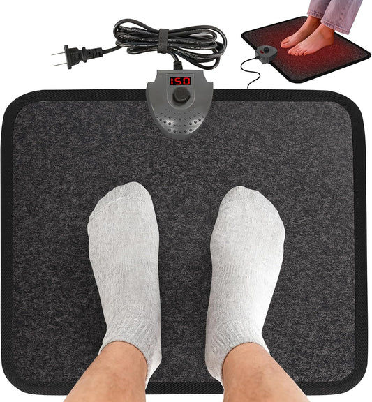 Heated Foot Mat Under Desk, Adjustable Temperature Foot Warmer