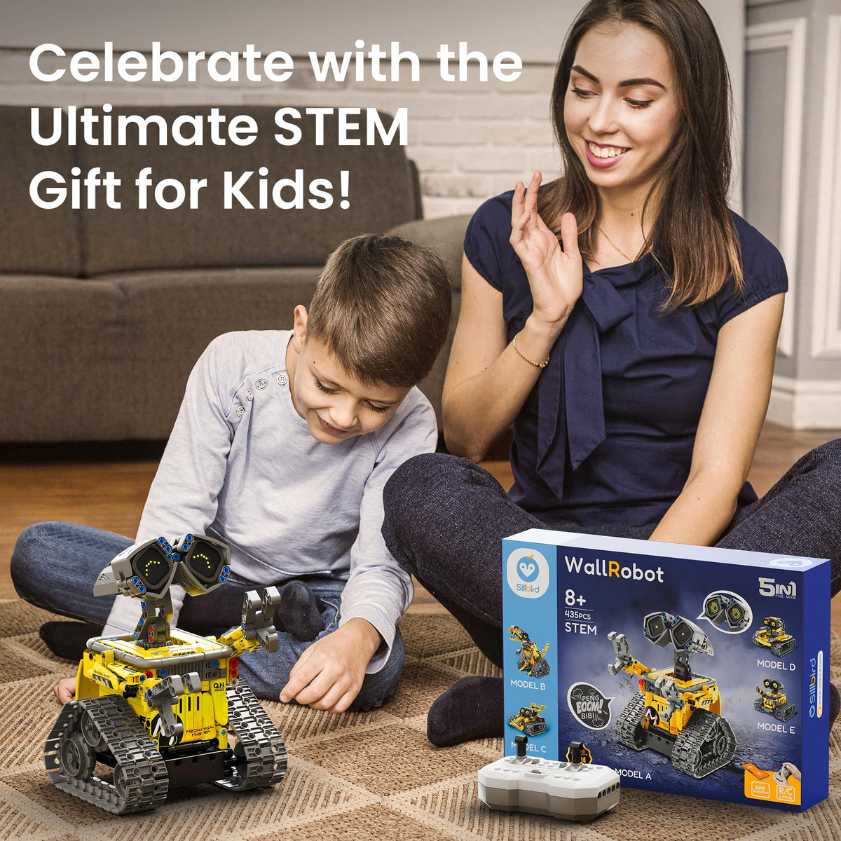 Sillbird STEM Robot Building Kit with Remote Control Gifts for Boys 8-14