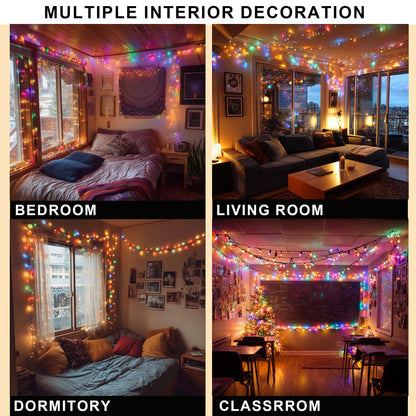 Multicolor Christmas String Lights 164ft, 2000 LED, 8 Modes, Waterproof