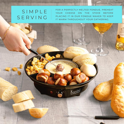 Electric Chocolate Fondue Pot Set with Temperature Control
