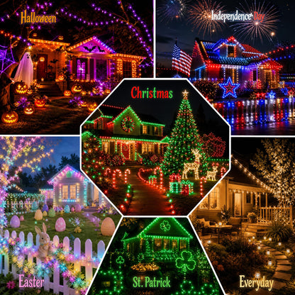 Multicolor Christmas String Lights 164ft, 2000 LED, 8 Modes, Waterproof