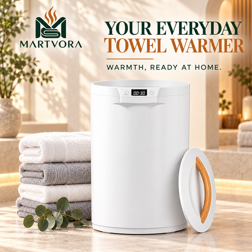MARTVORA™ 20L Luxury Towel Warmer Bucket – Rapid Heating Spa Towel & Robe Heater for Bathroom
