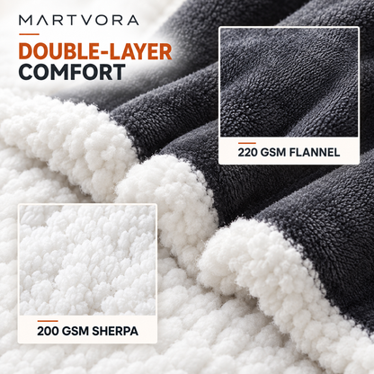 MARTVORA™ Cordless Wearable Heated Blanket – Battery Powered Electric Heating Robe with Foot Pocket
